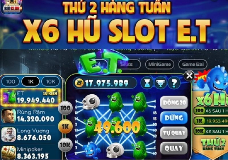 Khuyến mãi giá trị lớn Nổ hũ big club