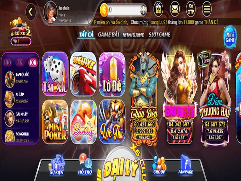 Giao diện cổng game đầy ấn tượng